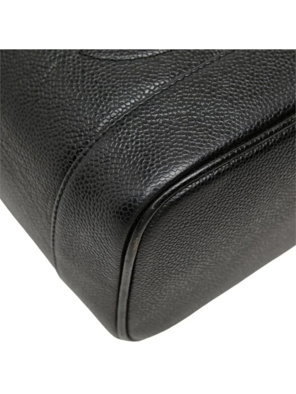 Chanel CC Logo Vanity Bag Handbag Black Caviar Leather